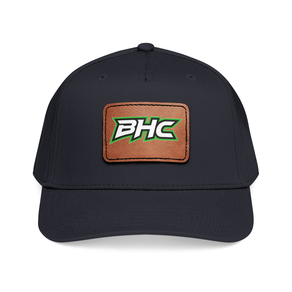 Leather Patch Baseball Cap with BHC Logo