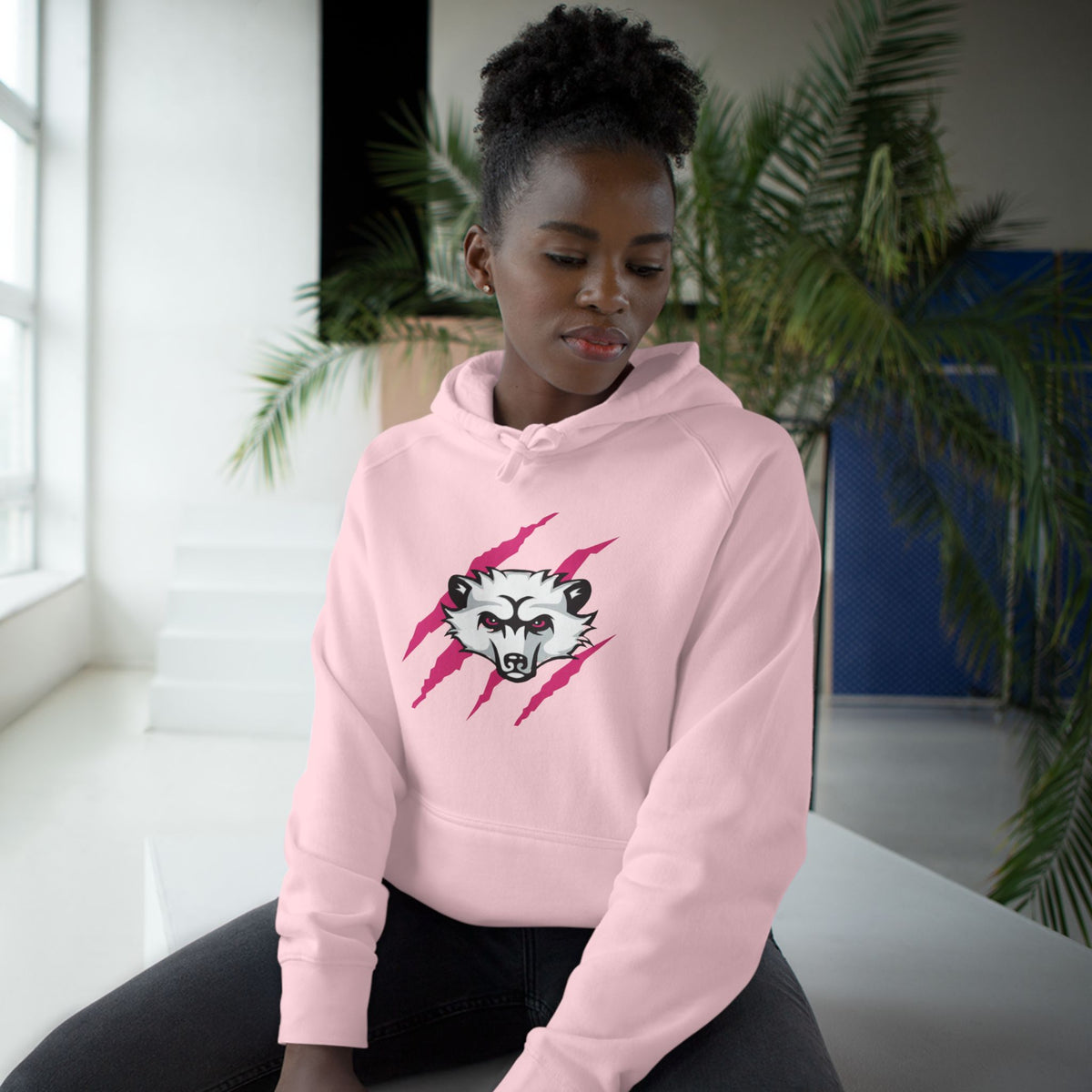 Girls Pink Logo Bearcat Hoodie