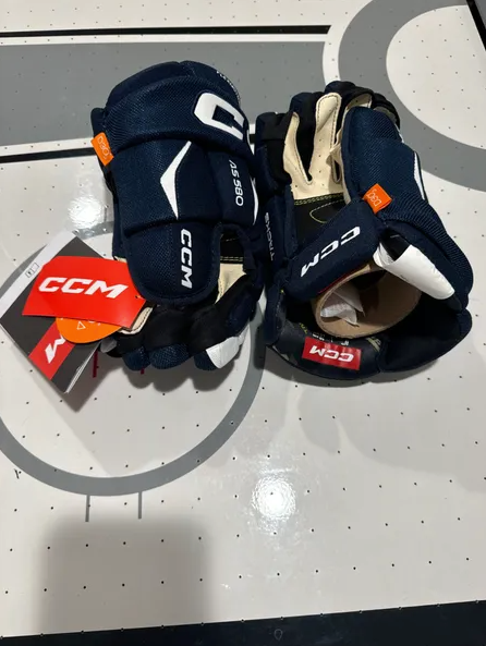 New Navy/White CCM Tacks AS 580 Gloves