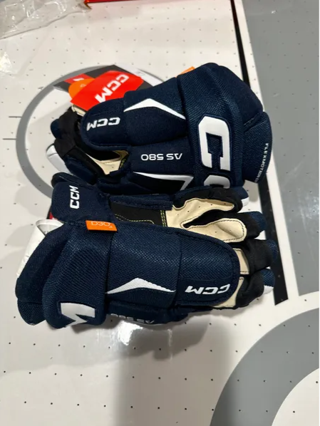 New Navy/White CCM Tacks AS 580 Gloves