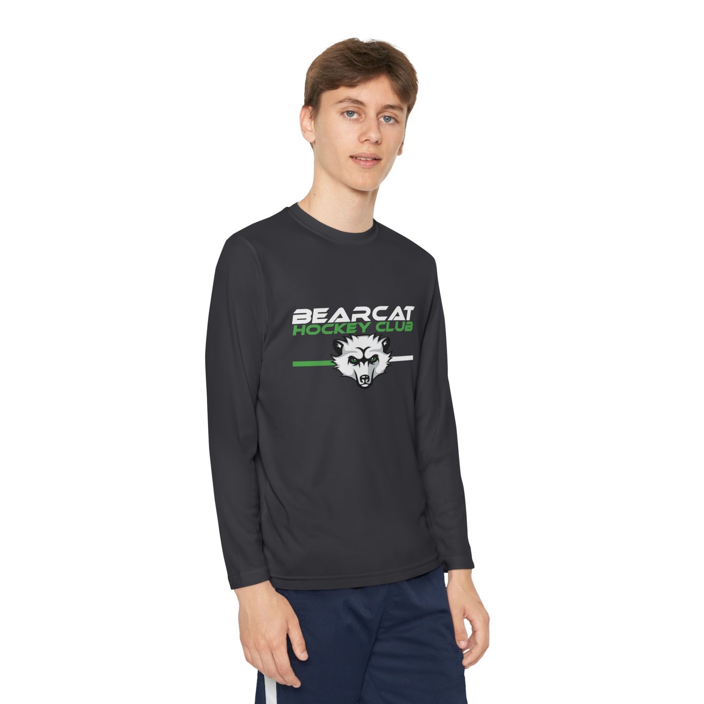 Youth Hockey Club Long Sleeve Tee - Bearcat Design - Moisture Wicking Unders