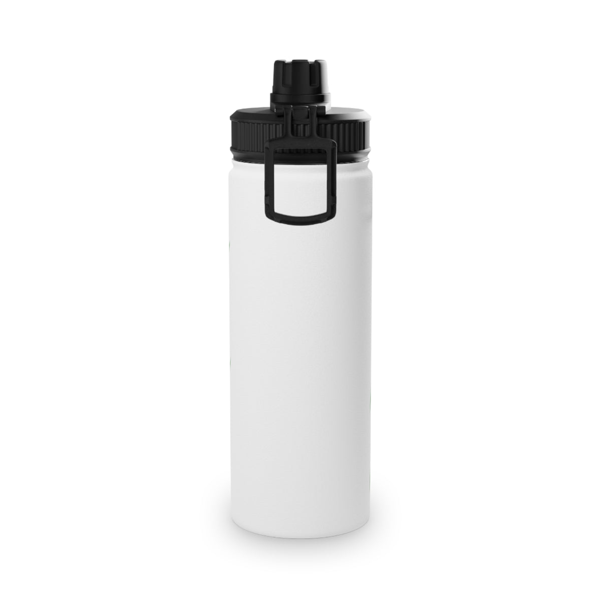 Stainless Steel Sports Water Bottle — Green Slash Design