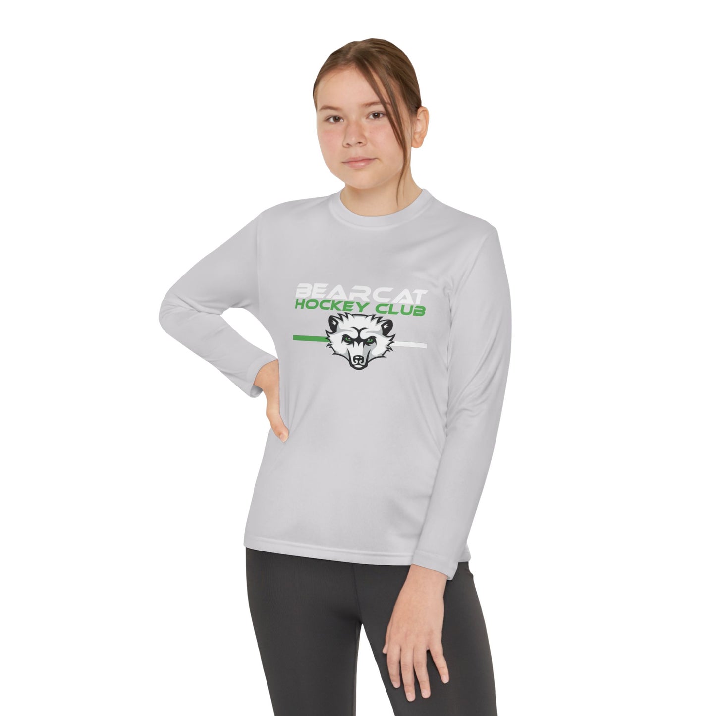 Youth Hockey Club Long Sleeve Tee - Bearcat Design - Moisture Wicking Unders