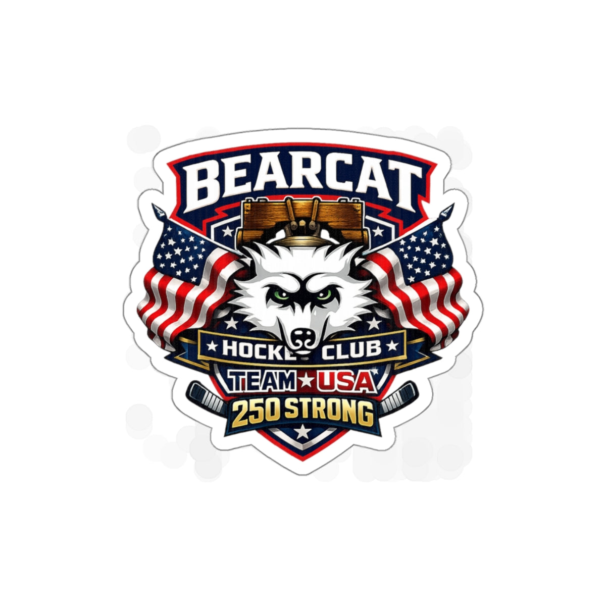 Bearcat Hockey Club Die-Cut Sticker — Team USA 250 Strong