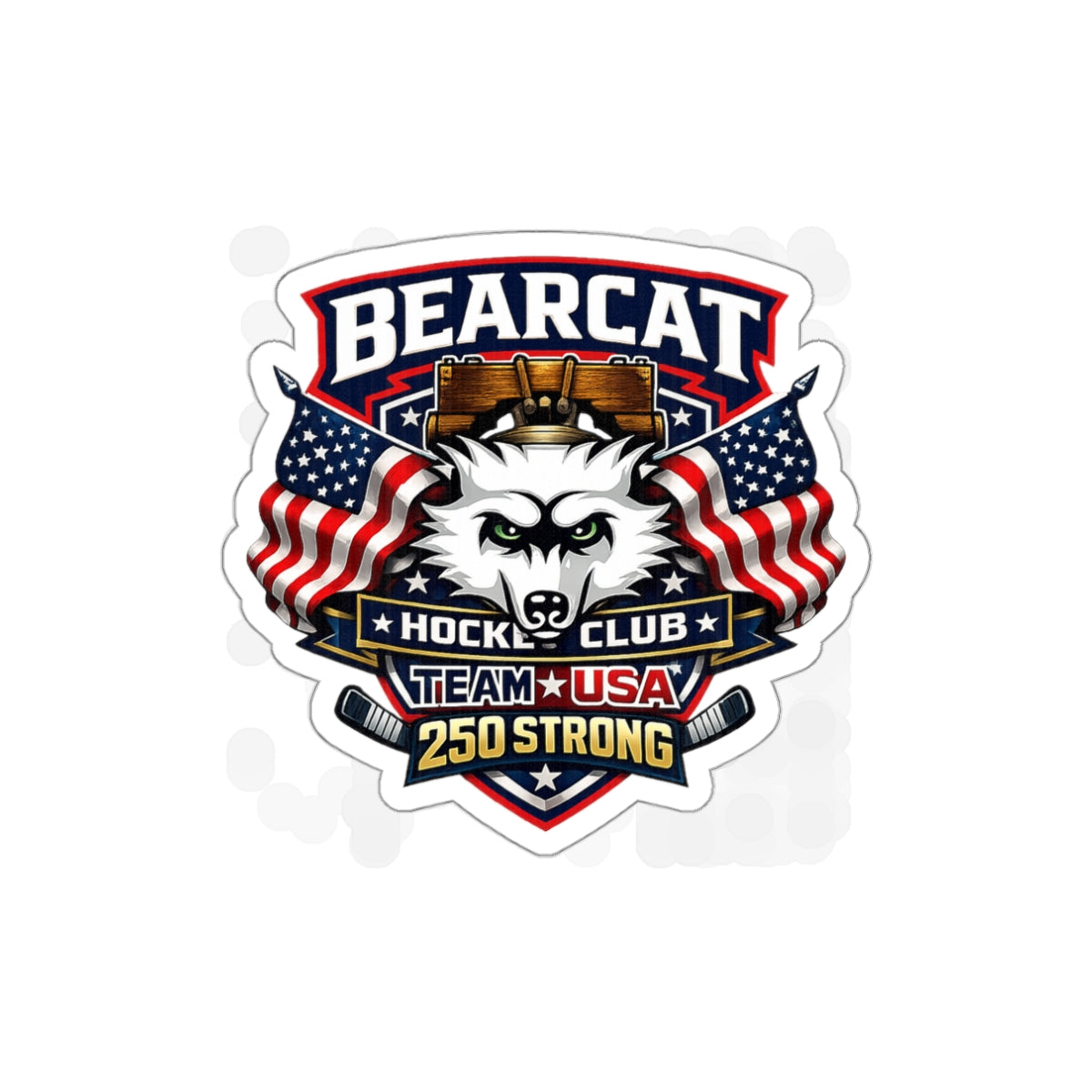 Bearcat Hockey Club Die-Cut Sticker — Team USA 250 Strong