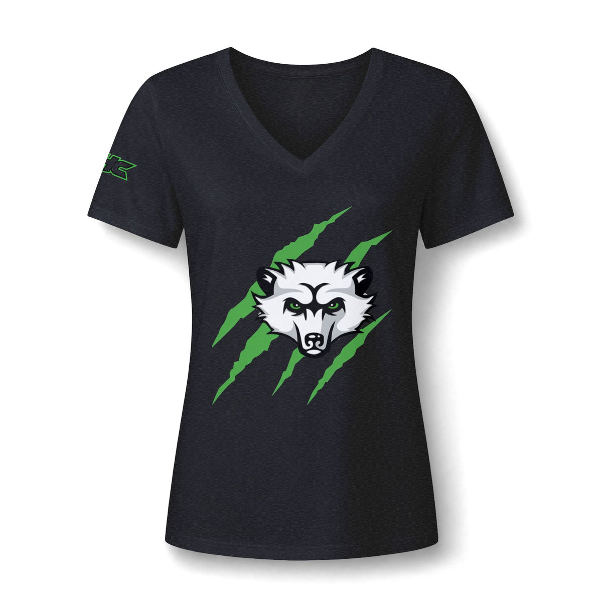 Women's V-Neck Tee — Fierce Raccoon Claw Graphic
