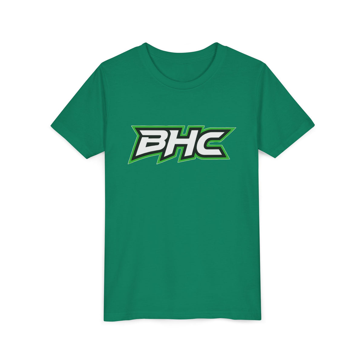BHC Youth Tee — Green & Black Sport Logo Shirt
