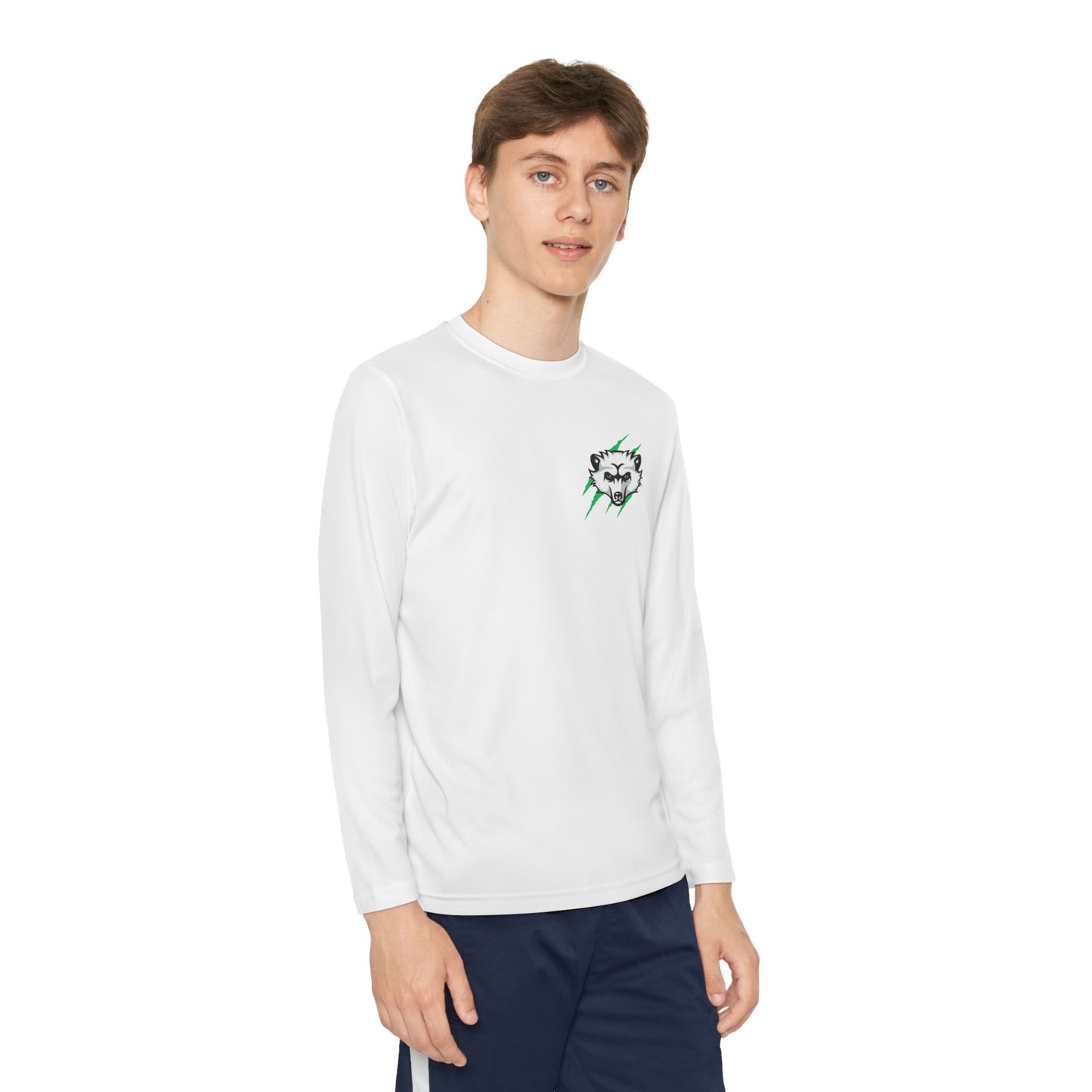 Bearcat Club Youth Long Sleeve Tee – Hockey Team Jersey with American Flags & Mascot
