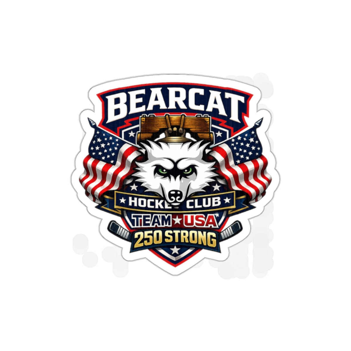 Bearcat Hockey Club Die-Cut Sticker — Team USA 250 Strong