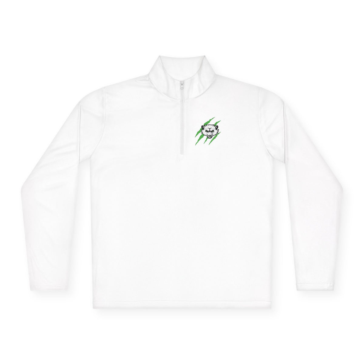 Quarter-Zip Pullover — Green Lightning Skull Logo