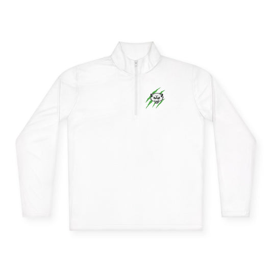Quarter-Zip Pullover — Green Lightning Skull Logo