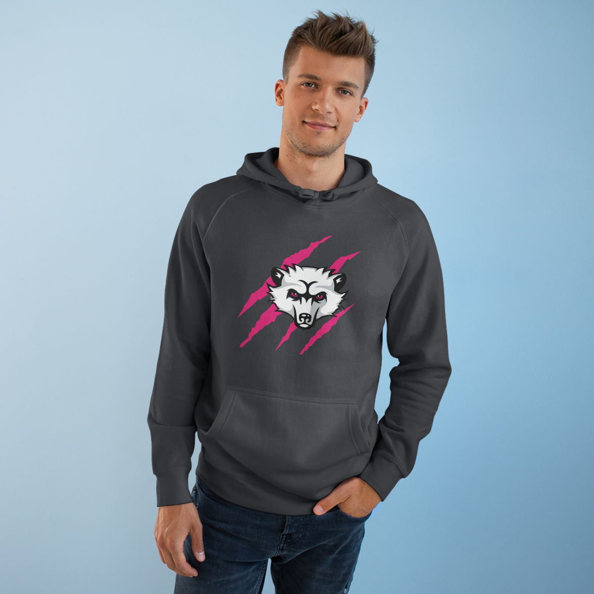 Girls Pink Logo Bearcat Hoodie