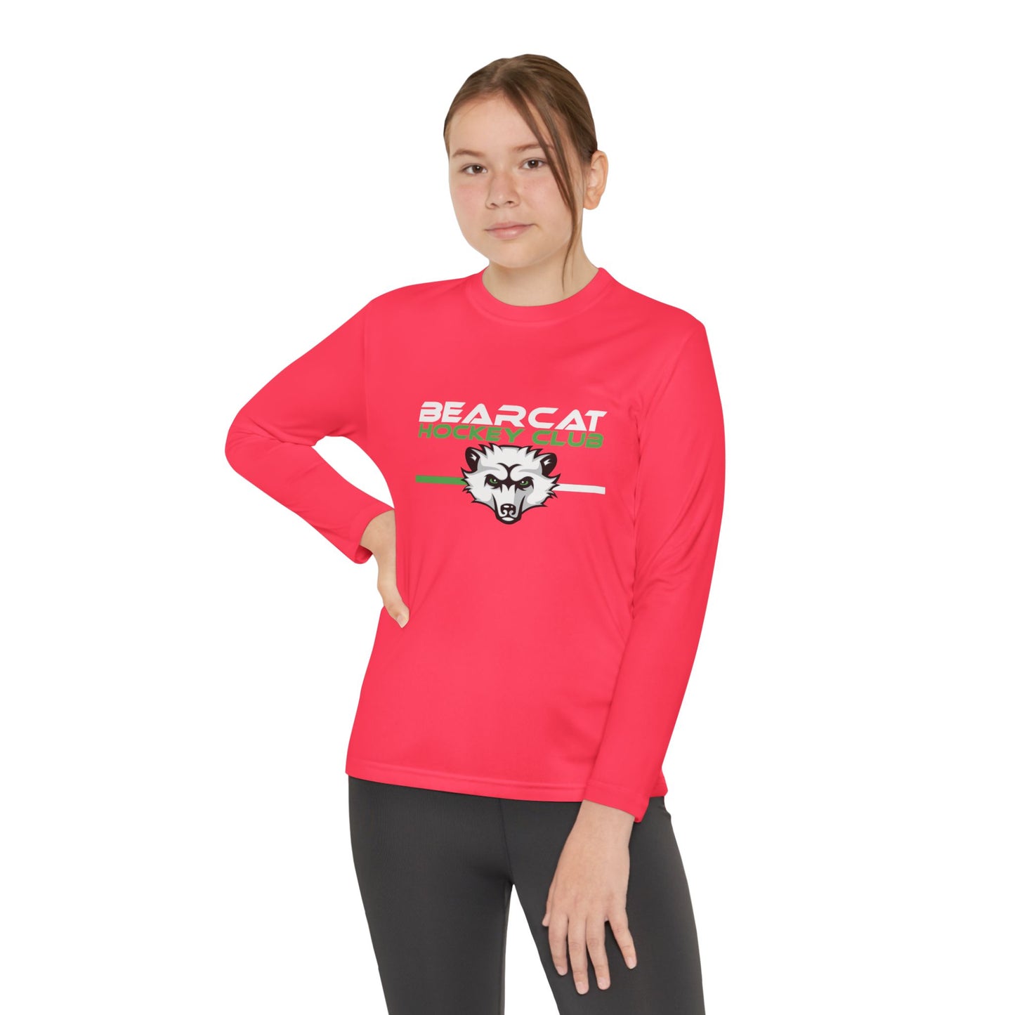 Youth Hockey Club Long Sleeve Tee - Bearcat Design - Moisture Wicking Unders
