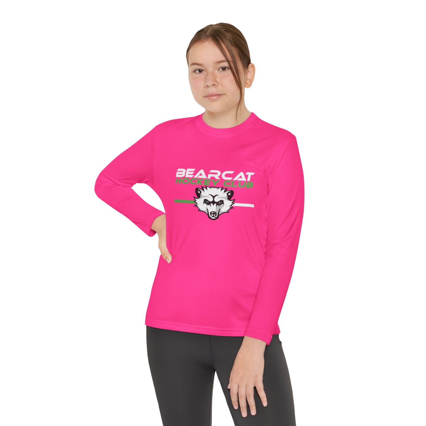Youth Hockey Club Long Sleeve Tee - Bearcat Design - Moisture Wicking Unders