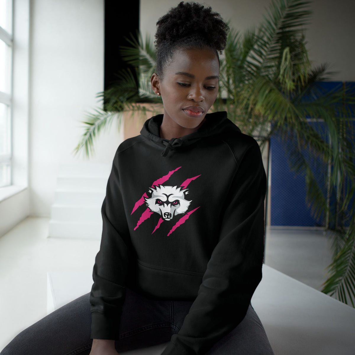 Girls Pink Logo Bearcat Hoodie