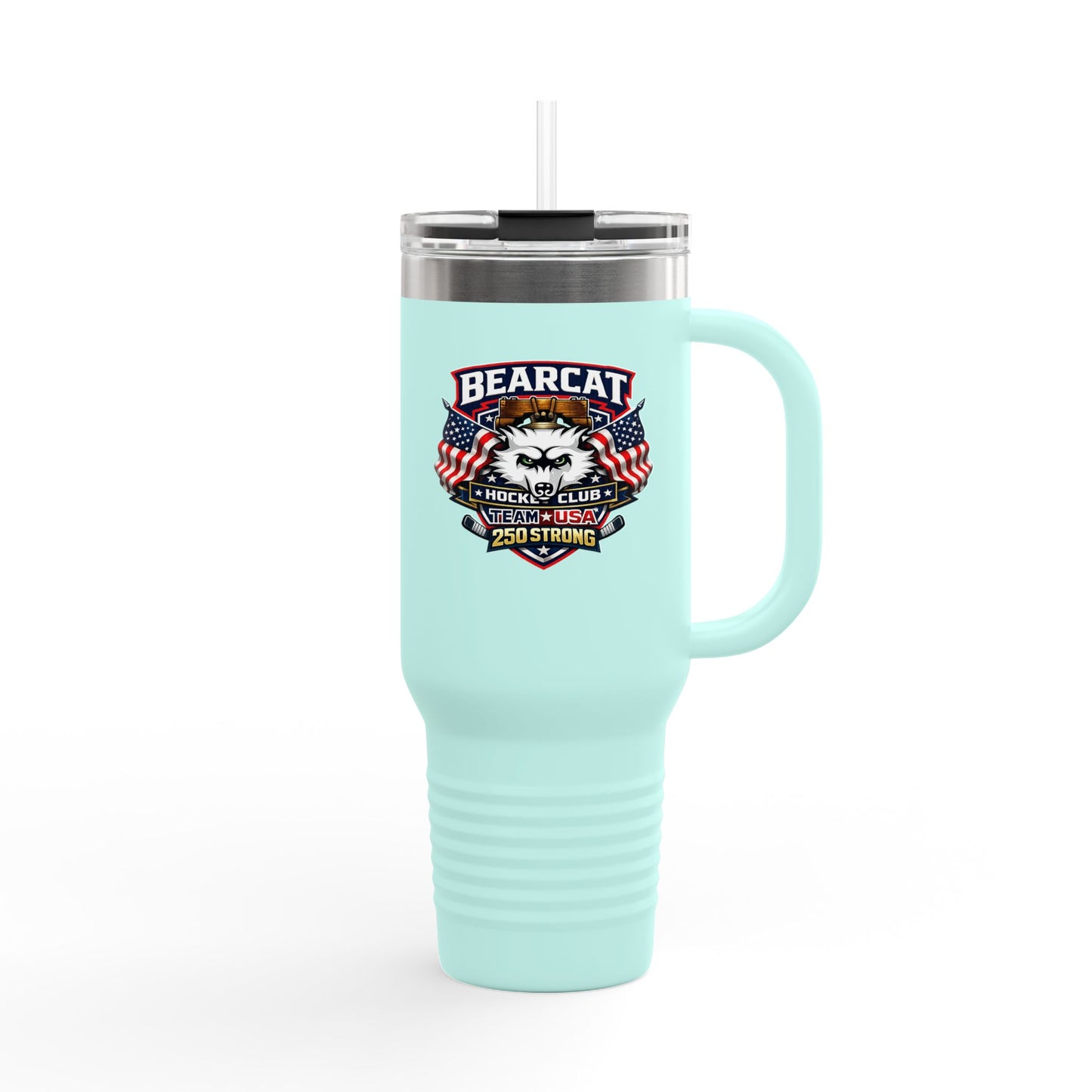 Bearcat Hockey Club International 40oz Insulated Travel Mug – 250 Strong USA