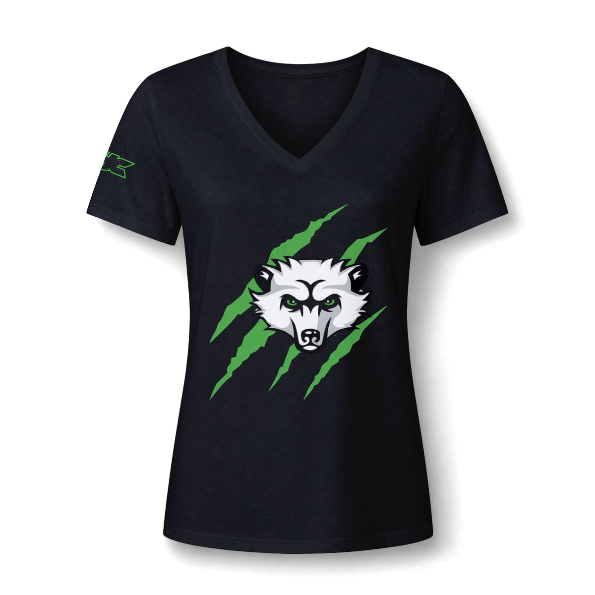 Women's V-Neck Tee — Fierce Raccoon Claw Graphic