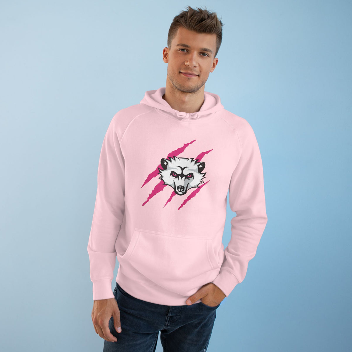 Girls Pink Logo Bearcat Hoodie