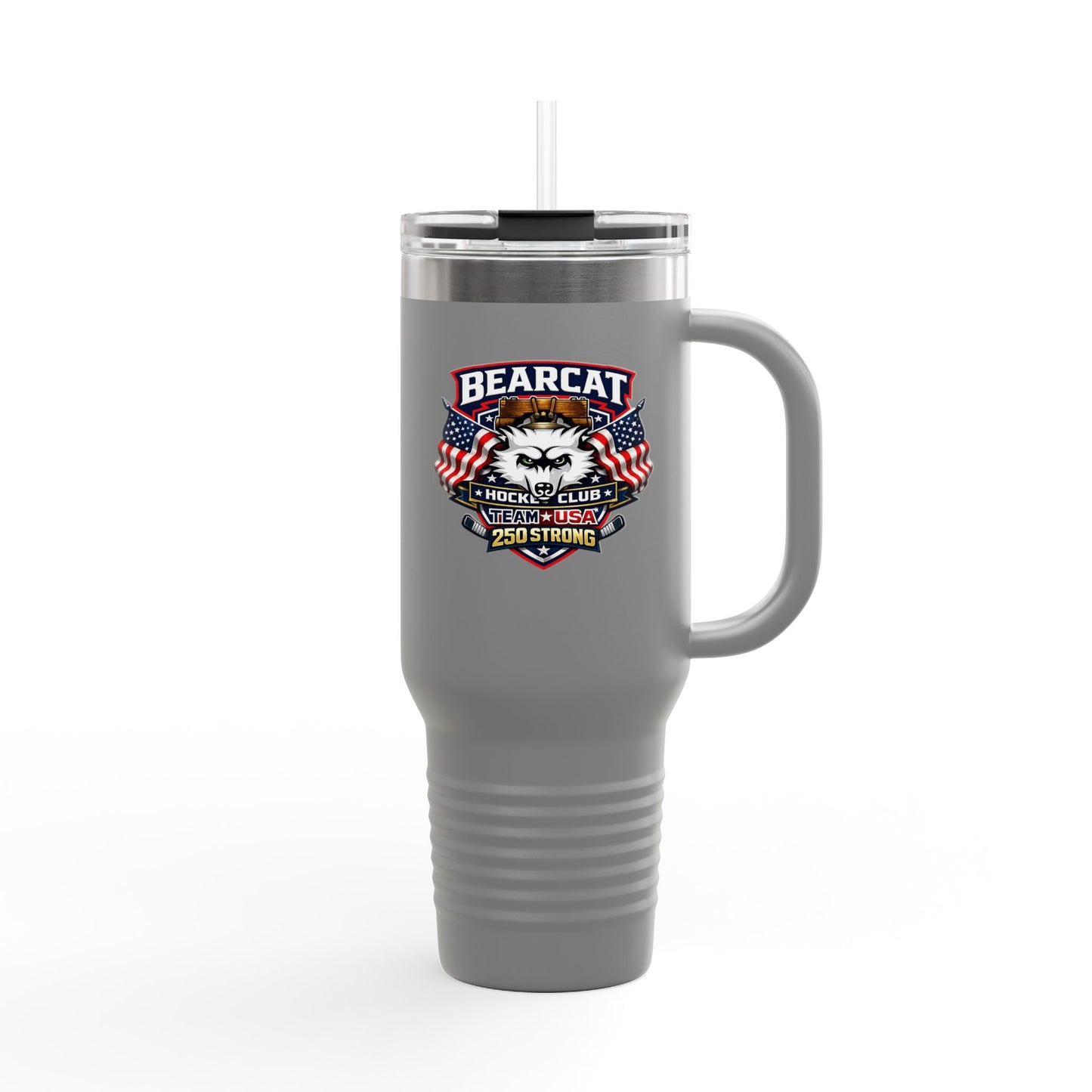 Bearcat Hockey Club International 40oz Insulated Travel Mug – 250 Strong USA