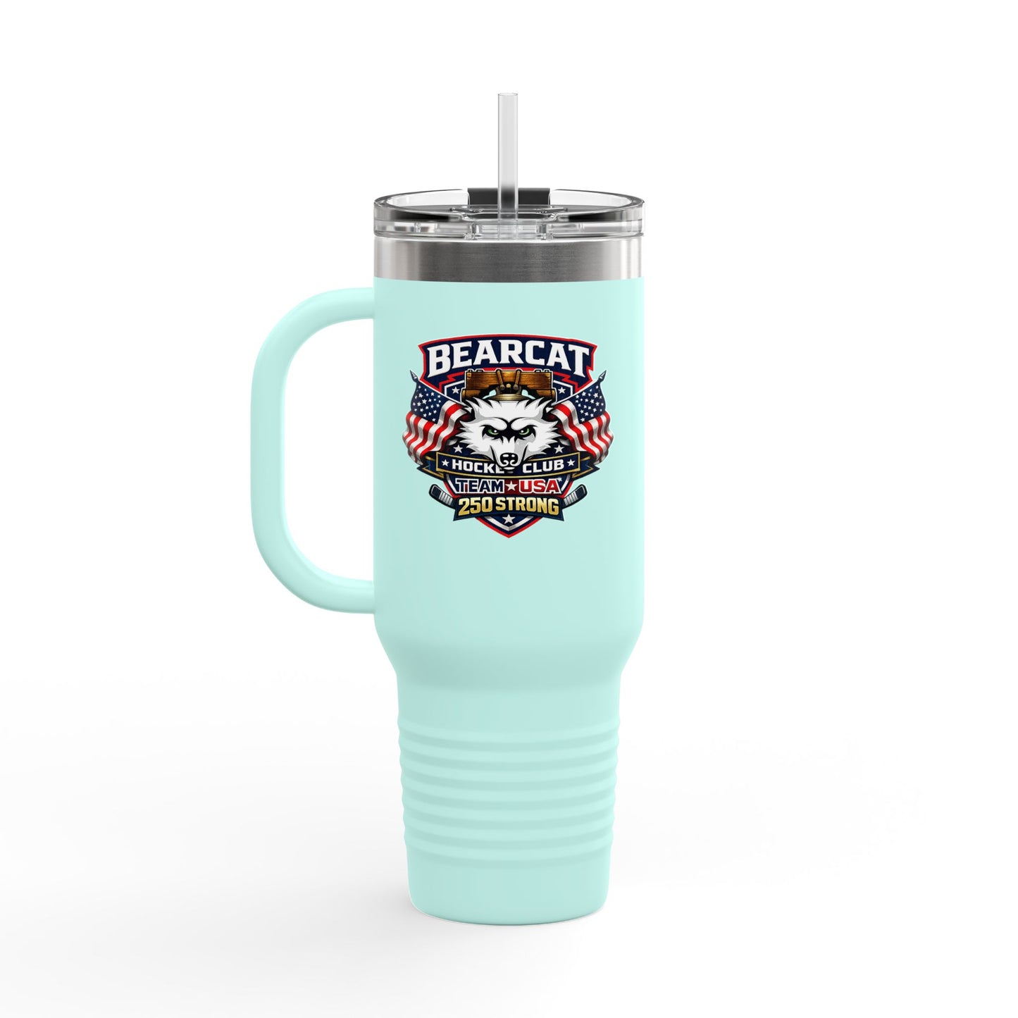 Bearcat Hockey Club International 40oz Insulated Travel Mug – 250 Strong USA