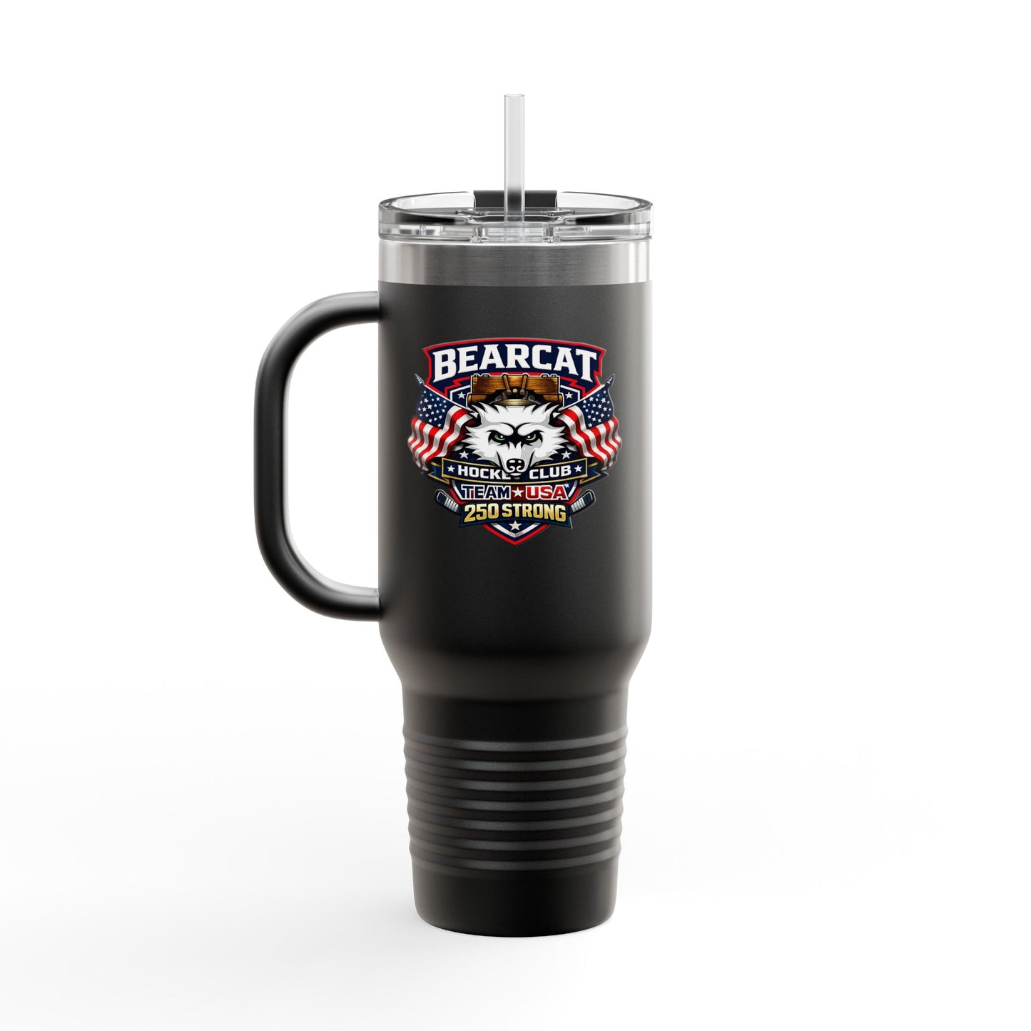 Bearcat Hockey Club International 40oz Insulated Travel Mug – 250 Strong USA