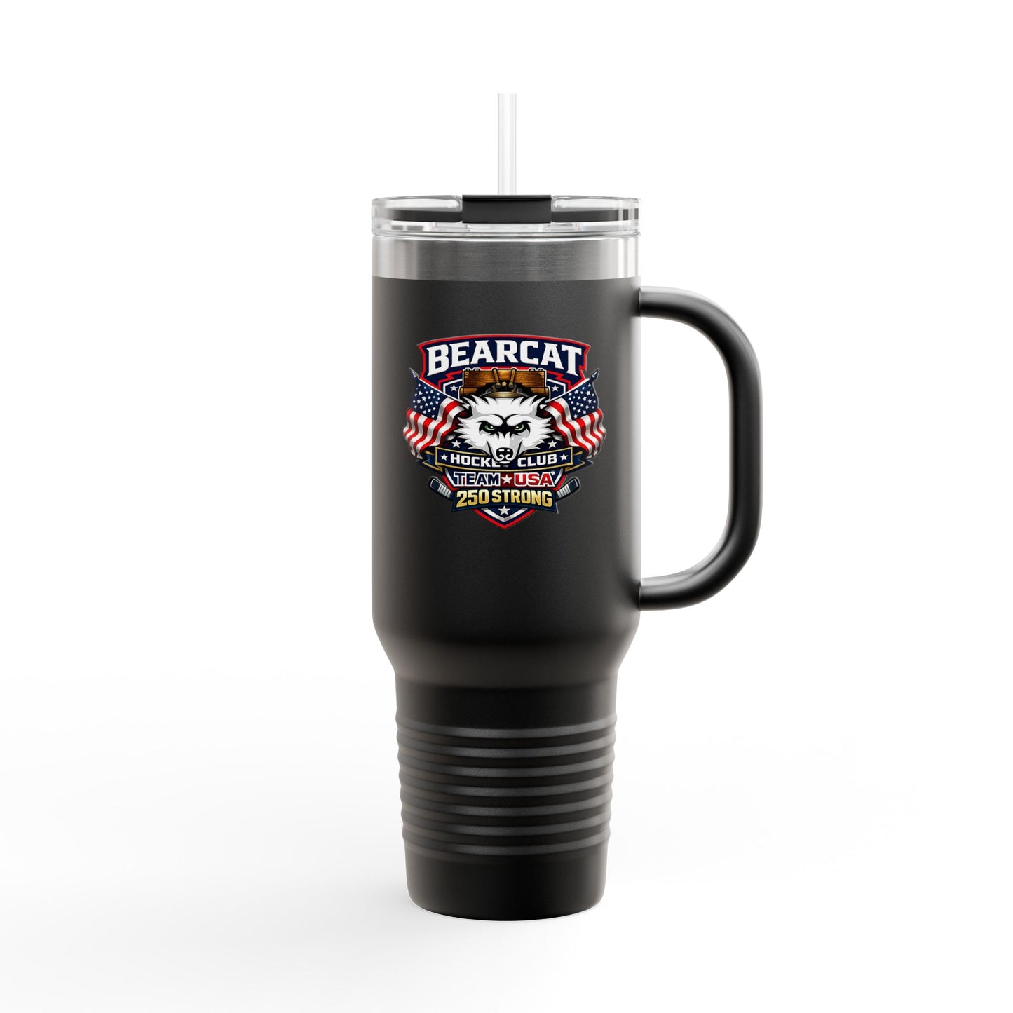 Bearcat Hockey Club International 40oz Insulated Travel Mug – 250 Strong USA