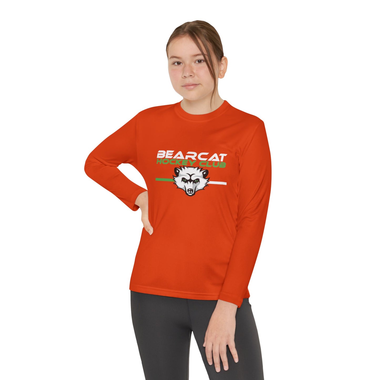 Youth Hockey Club Long Sleeve Tee - Bearcat Design - Moisture Wicking Unders