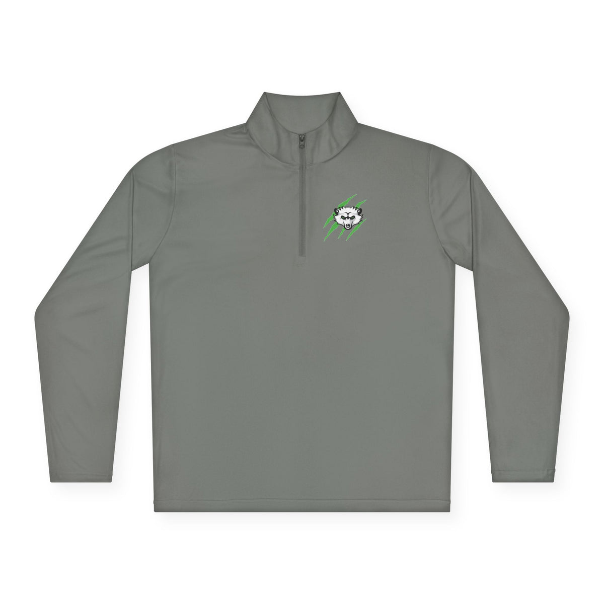 Quarter-Zip Pullover — Green Lightning Skull Logo