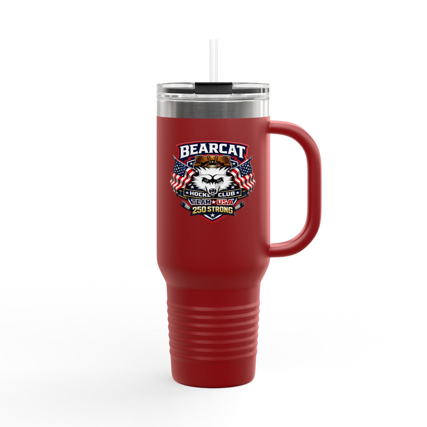 Bearcat Hockey Club International 40oz Insulated Travel Mug – 250 Strong USA
