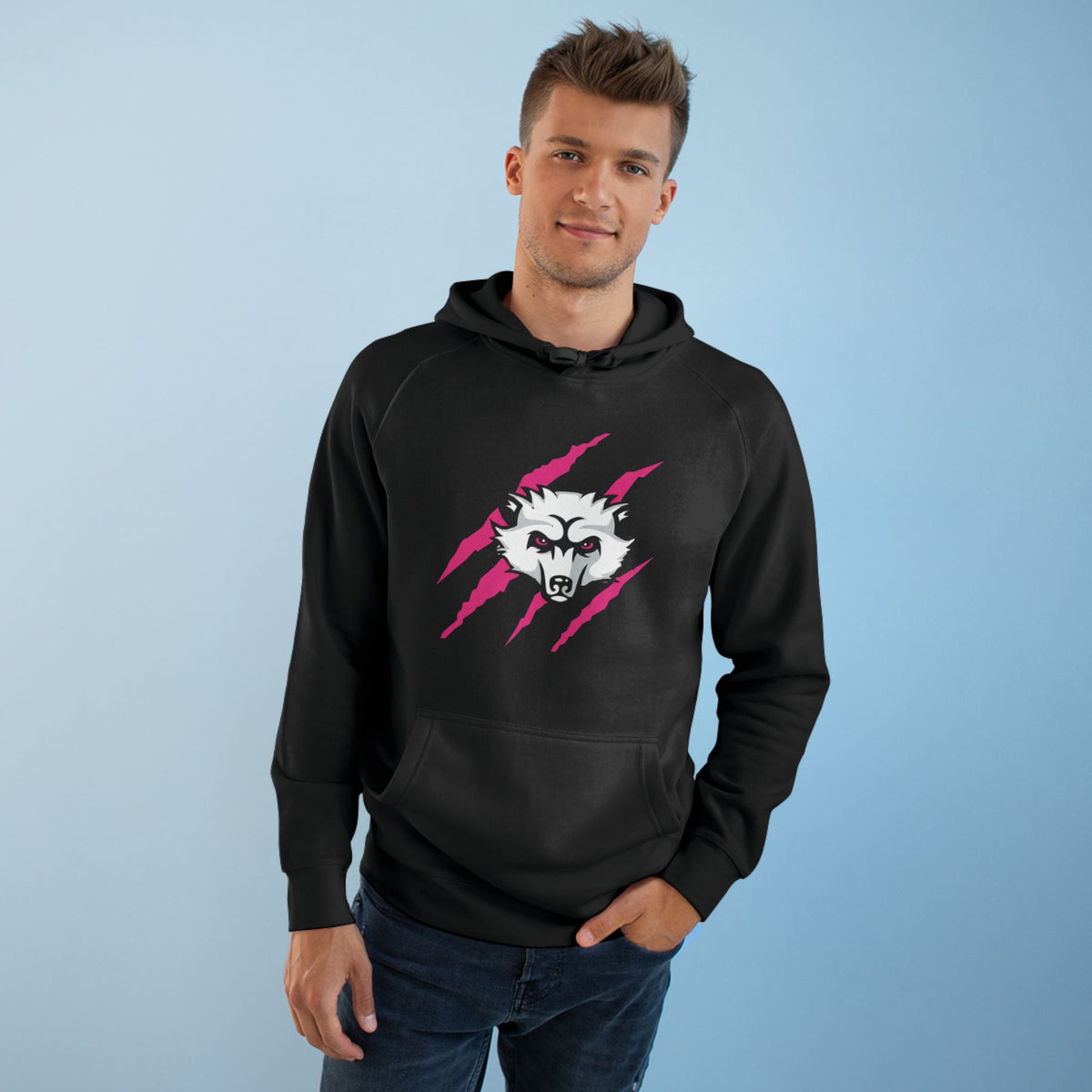 Girls Pink Logo Bearcat Hoodie