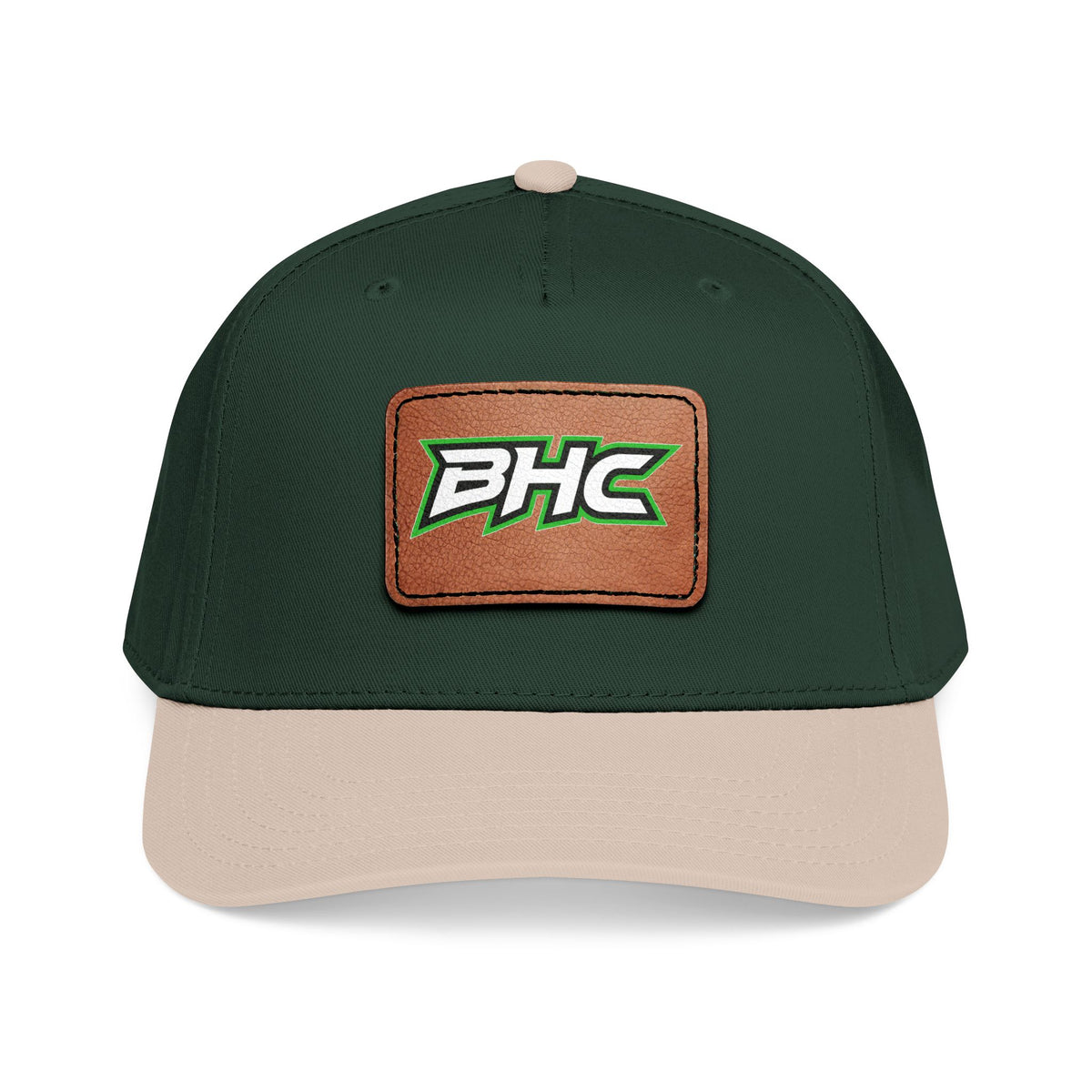 Leather Patch Baseball Cap with BHC Logo