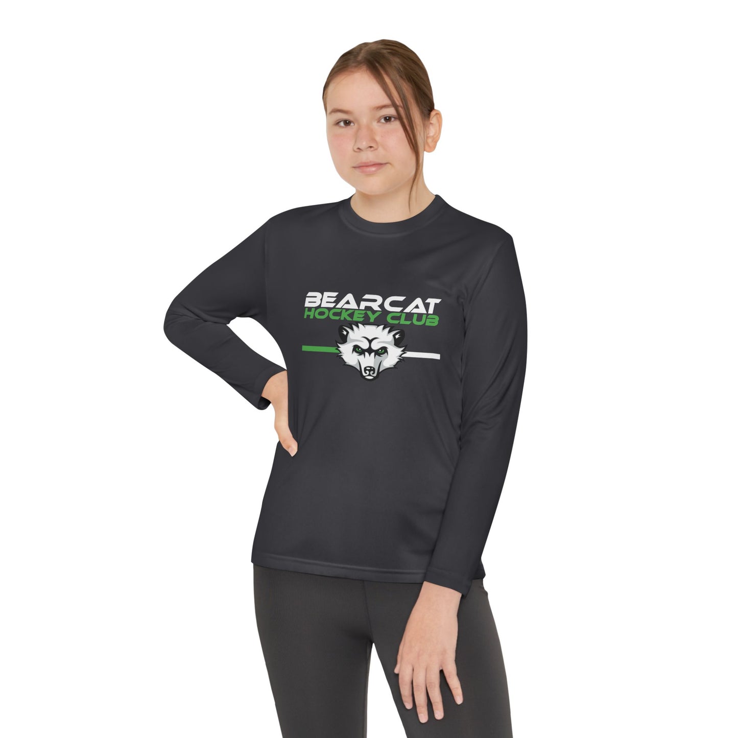 Youth Hockey Club Long Sleeve Tee - Bearcat Design - Moisture Wicking Unders