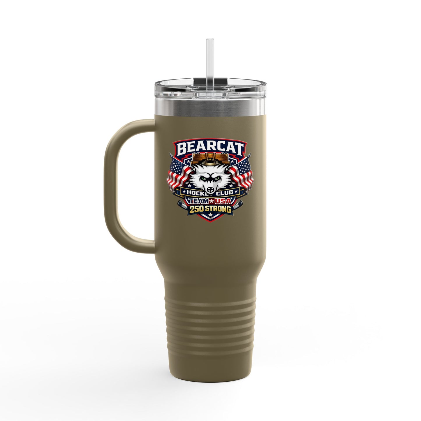 Bearcat Hockey Club International 40oz Insulated Travel Mug – 250 Strong USA