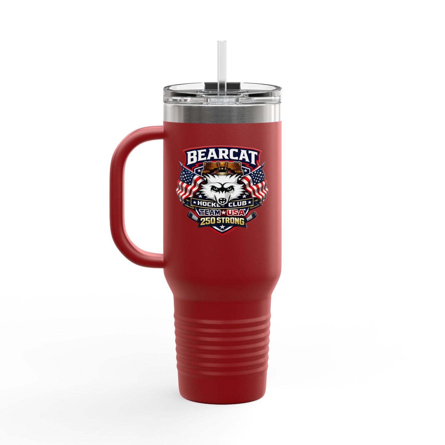 Bearcat Hockey Club International 40oz Insulated Travel Mug – 250 Strong USA