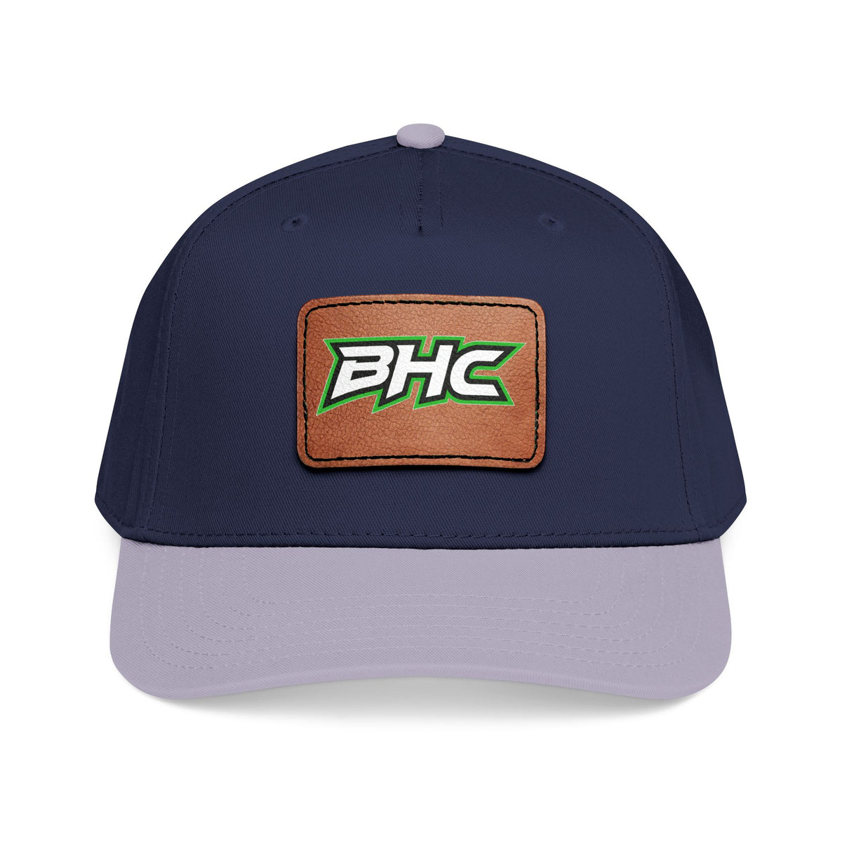 Leather Patch Baseball Cap with BHC Logo