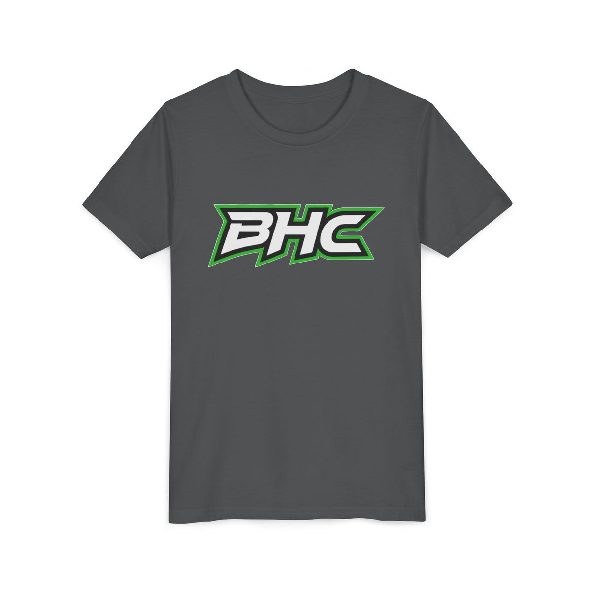 BHC Youth Tee — Green & Black Sport Logo Shirt