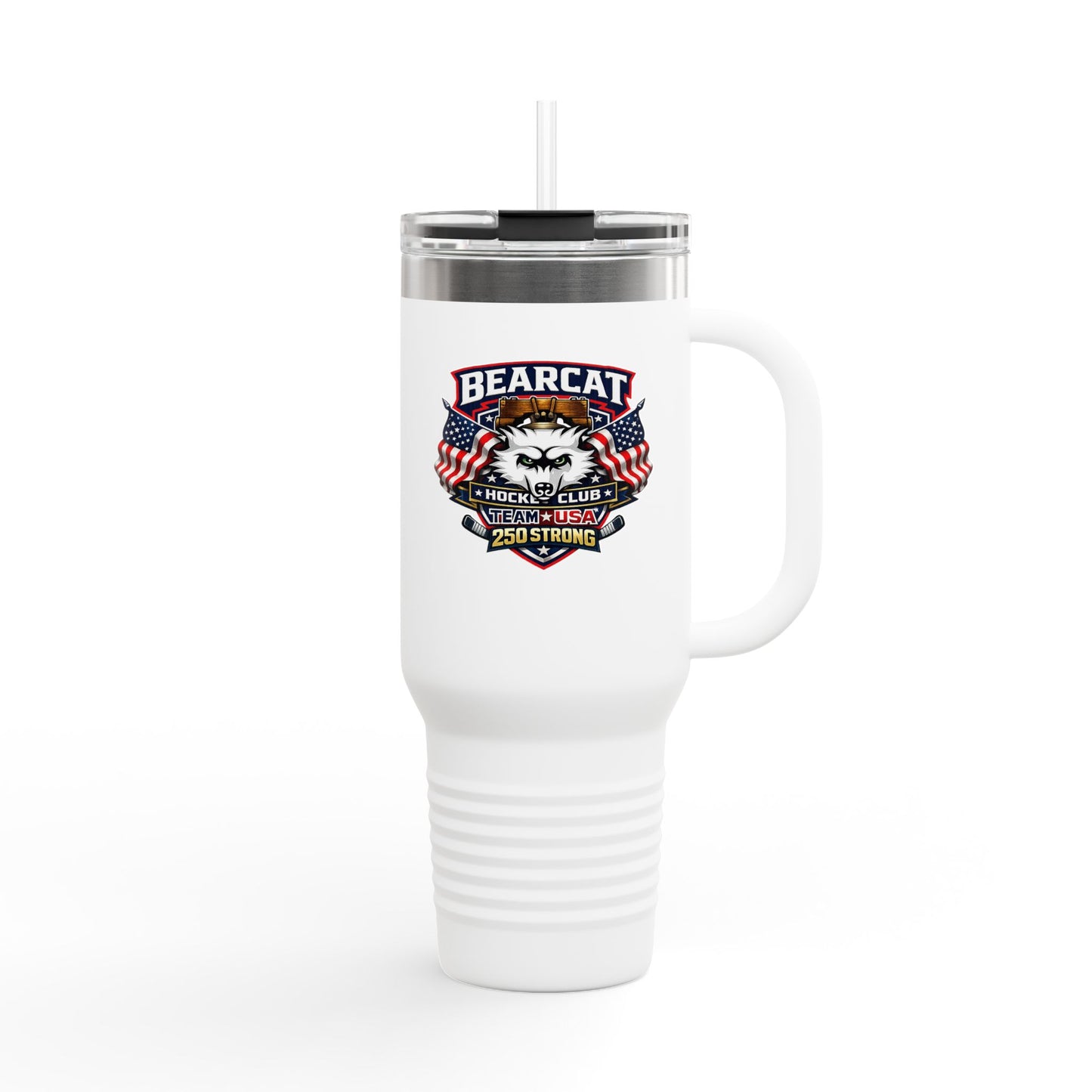 Bearcat Hockey Club International 40oz Insulated Travel Mug – 250 Strong USA