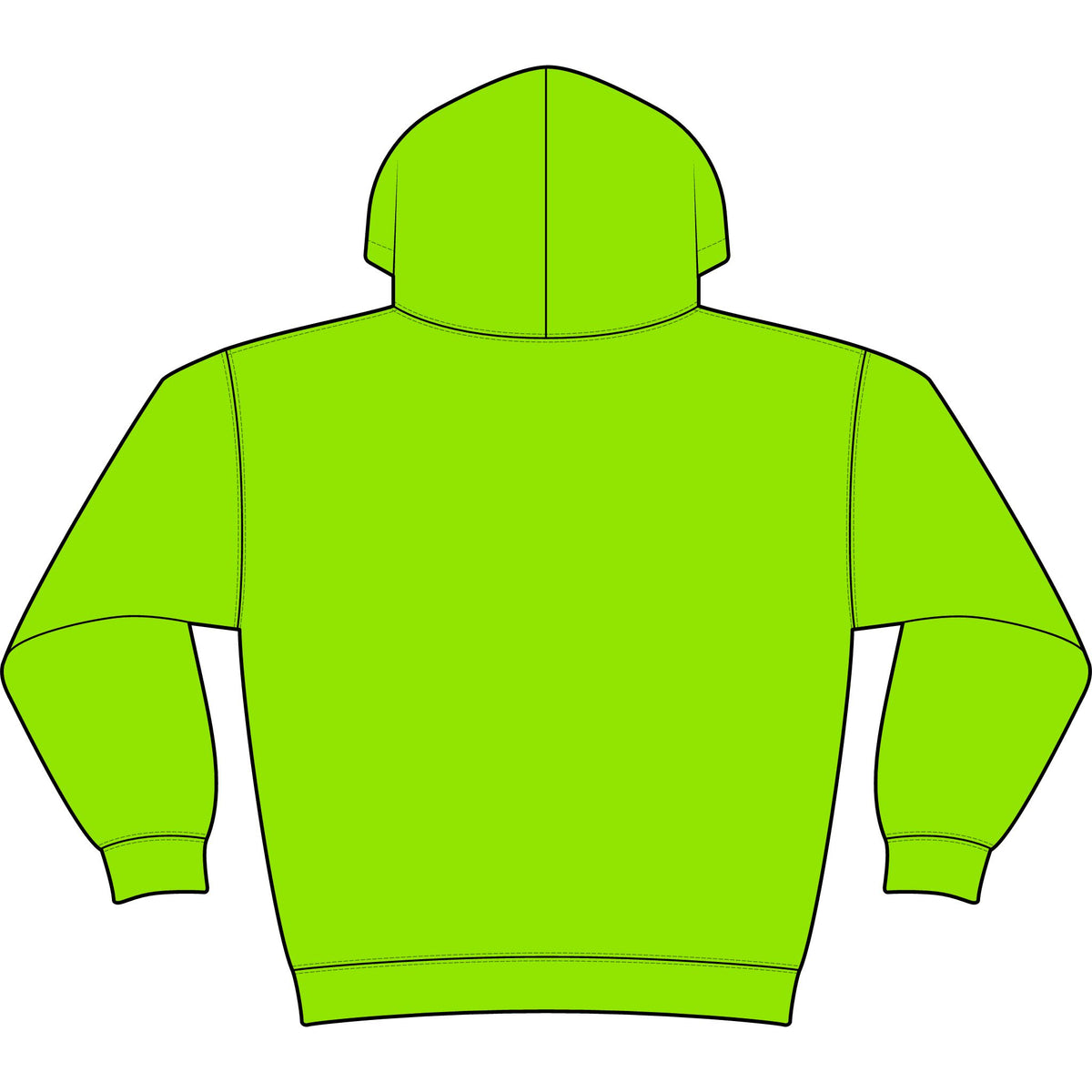 Fleece Hoodie — Green Accent Athletic Pullover