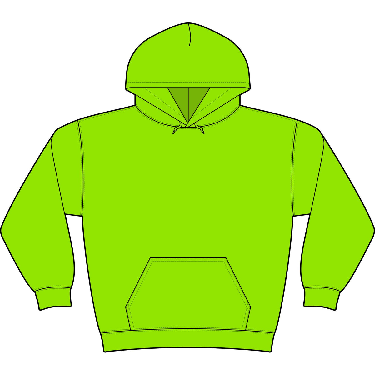 Fleece Hoodie — Green Accent Athletic Pullover