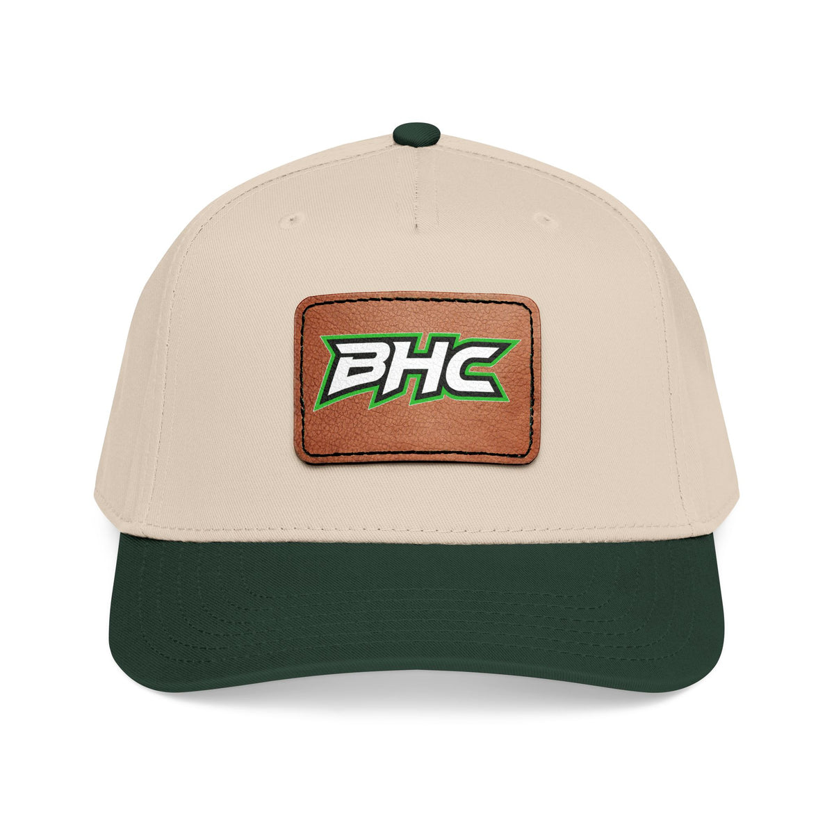 Leather Patch Baseball Cap with BHC Logo
