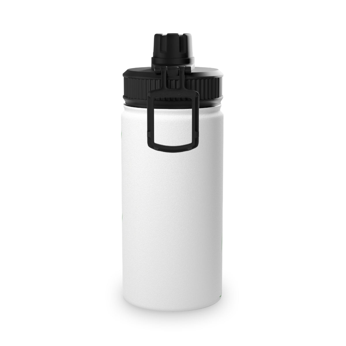 Stainless Steel Sports Water Bottle — Green Slash Design