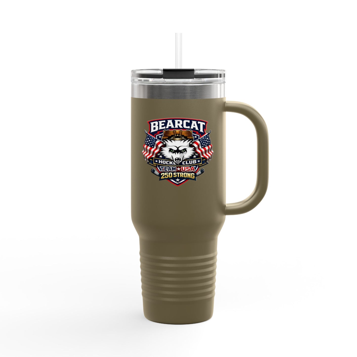 Bearcat Hockey Club International 40oz Insulated Travel Mug – 250 Strong USA