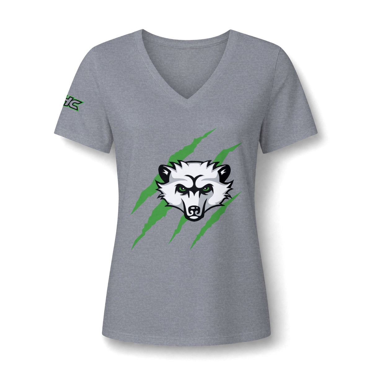 Women's V-Neck Tee — Fierce Raccoon Claw Graphic