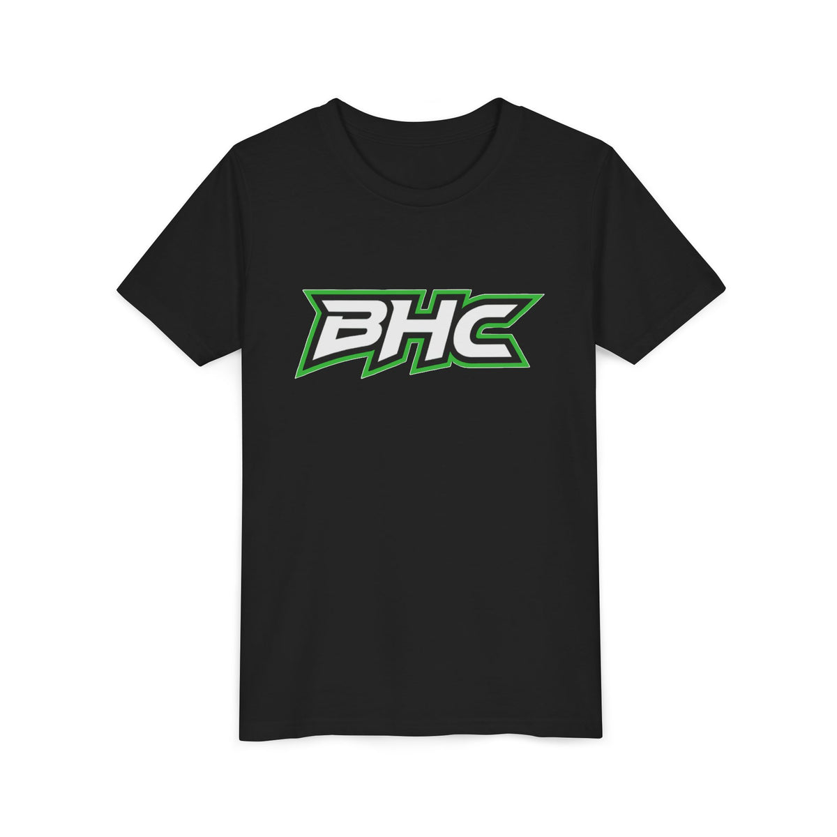 BHC Youth Tee — Green & Black Sport Logo Shirt