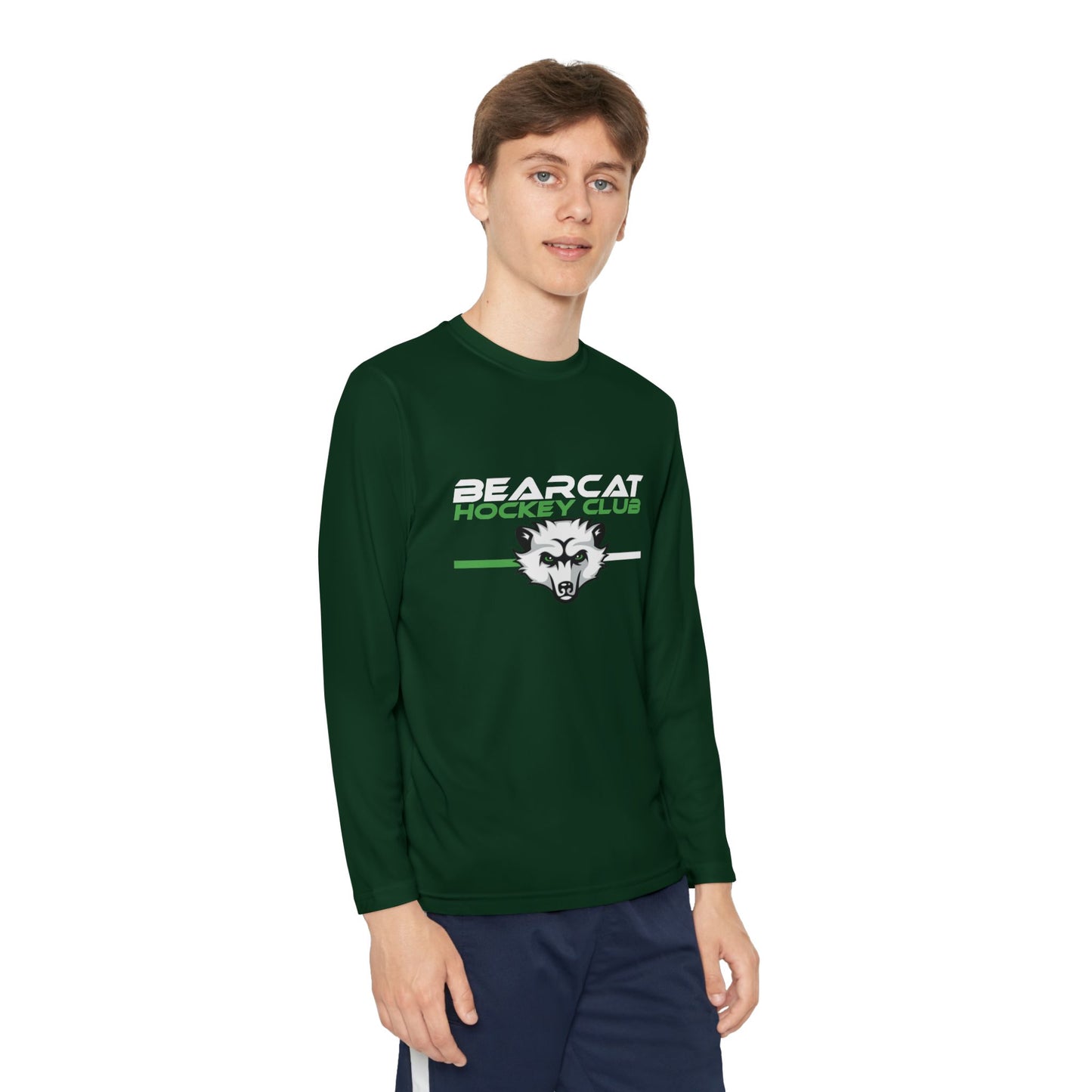 Youth Hockey Club Long Sleeve Tee - Bearcat Design - Moisture Wicking Unders