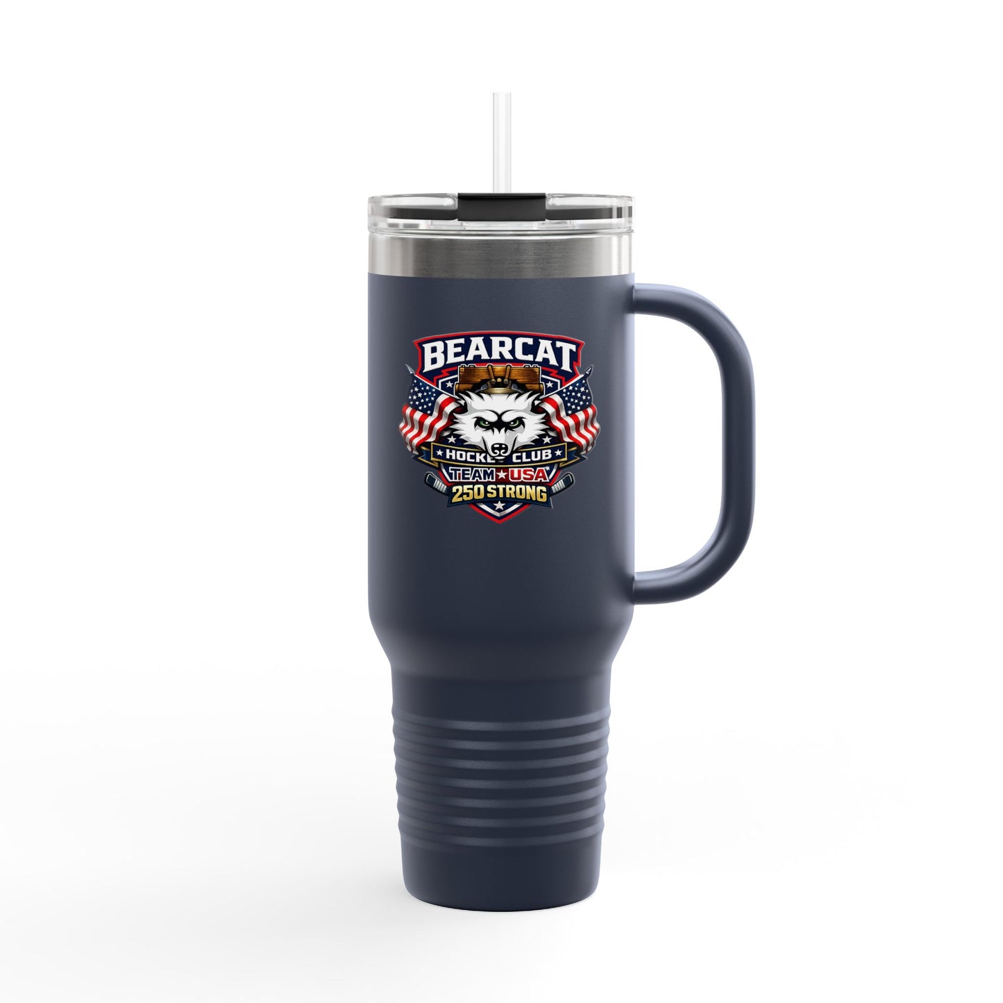 Bearcat Hockey Club International 40oz Insulated Travel Mug – 250 Strong USA