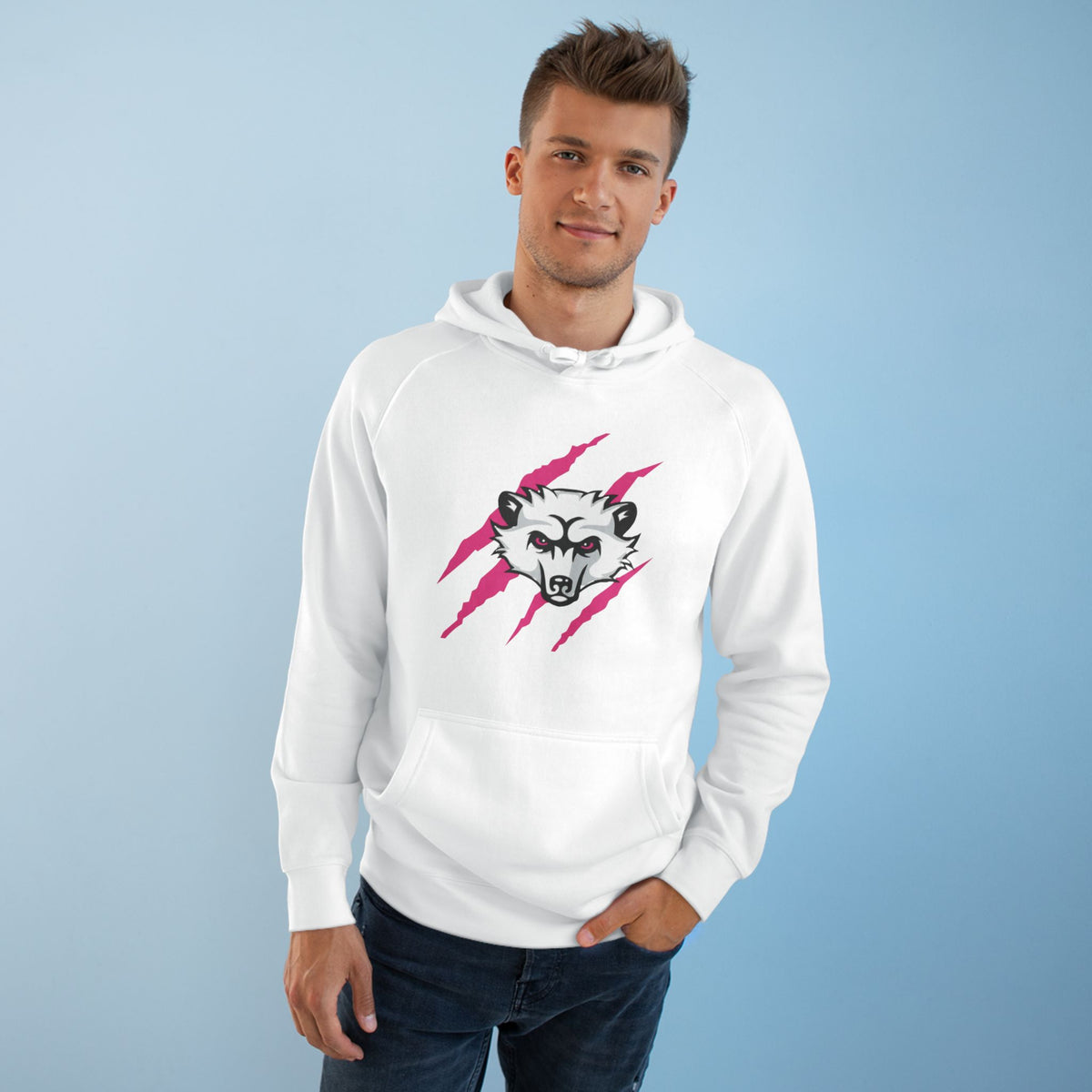 Girls Pink Logo Bearcat Hoodie