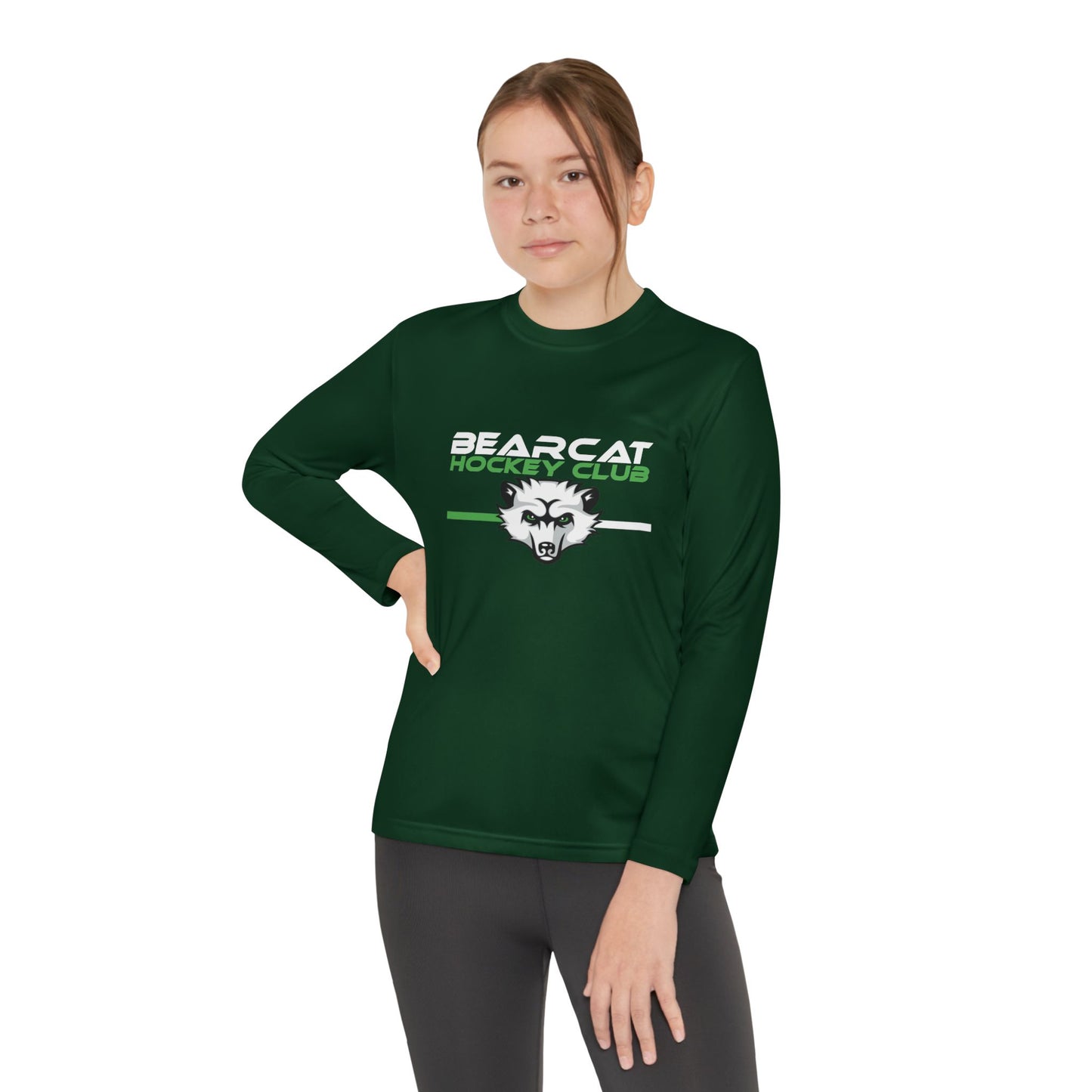 Youth Hockey Club Long Sleeve Tee - Bearcat Design - Moisture Wicking Unders